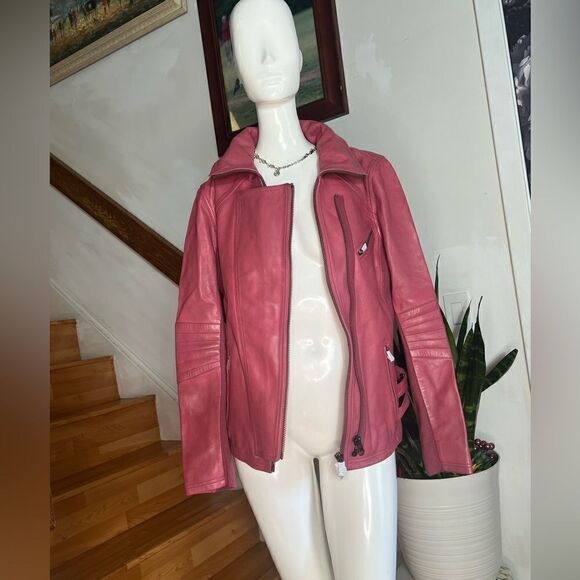 Free People x We The Free Cora classic silhouette Leather Jacket / size L - Picture 3 of 8